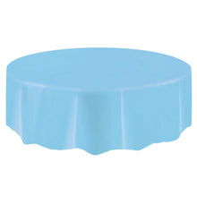 Load image into Gallery viewer, Powder Blue Solid Round Plastic Table Cover, 84"