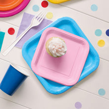 Load image into Gallery viewer, Powder Blue Solid Square 9" FSC Dinner Plates, 14ct