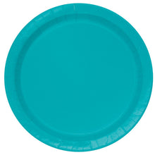 Load image into Gallery viewer, Terrific Teal Solid Round 9&quot; FSC Dinner Plates, 16ct
