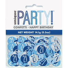 Load image into Gallery viewer, Birthday Blue Glitz Number 21 Confetti, .5oz