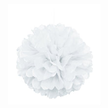 Load image into Gallery viewer, White 16" Hanging Tissue Pom Pom