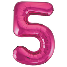 Load image into Gallery viewer, Pink Number 5 Shaped Foil Balloon 34"