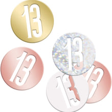 Load image into Gallery viewer, Birthday Rose Gold Glitz Number 13 Confetti, .5oz