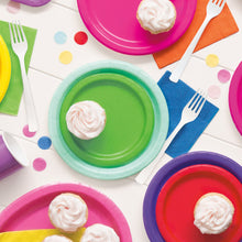 Load image into Gallery viewer, Lime Green Solid Round 7" FSC Dessert Plates, 20ct