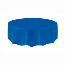 Load image into Gallery viewer, Royal Blue Solid Round Plastic Table Cover, 84&quot;
