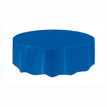 Load image into Gallery viewer, Royal Blue Solid Round Plastic Table Cover, 84"