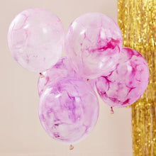 Load image into Gallery viewer, Ginger Ray - Pink Paint Marble Balloons (5pk)