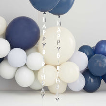 Load image into Gallery viewer, Ginger Ray Silver Happy Birthday Balloon Tails