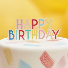 Load image into Gallery viewer, Ginger Ray - Rainbow Acrylic Happy Birthday Cake Topper
