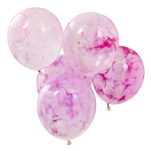 Load image into Gallery viewer, Ginger Ray - Pink Paint Marble Balloons (5pk)