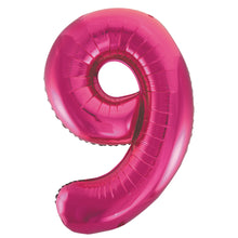 Load image into Gallery viewer, Pink Number 9 Shaped Foil Balloon 34"