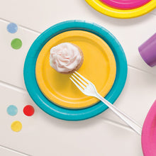 Load image into Gallery viewer, Bright Yellow Solid Round 7" FSC Dessert Plates - 20ct