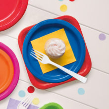 Load image into Gallery viewer, Ruby Red Solid Square 9" FSC Dinner Plates, 14ct