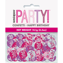 Load image into Gallery viewer, Birthday Pink Glitz Number 30 Confetti, .5oz