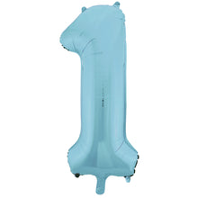Load image into Gallery viewer, Powder Blue Number 1 Shaped Foil Balloon 34"