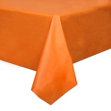Load image into Gallery viewer, Pumpkin Orange Solid Rectangular Plastic Table Cover, 54"x108"