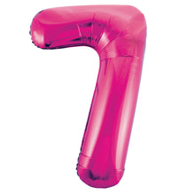 Load image into Gallery viewer, Pink Number 7 Shaped Foil Balloon 34"