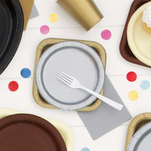 Load image into Gallery viewer, Matte Gold Solid FSC Square 9" Dinner Plates, 14ct