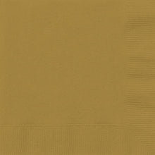 Load image into Gallery viewer, Matte Gold Solid Beverage Napkins, 20ct