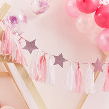 Load image into Gallery viewer, Ginger Ray - Pink Tassel Garland With Pink Glitter Stars