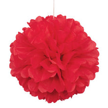 Load image into Gallery viewer, Ruby Red 16" Hanging Tissue Pom Pom