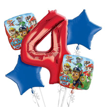 Load image into Gallery viewer, Number Paw Patrol Balloon Bunch - Bouquet of 5