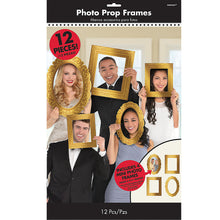 Load image into Gallery viewer, Gold Frame Photo Booth Props 12ct
