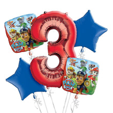 Load image into Gallery viewer, Number Paw Patrol Balloon Bunch - Bouquet of 5