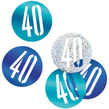 Load image into Gallery viewer, Birthday Blue Glitz Number 40 Confetti, .5oz