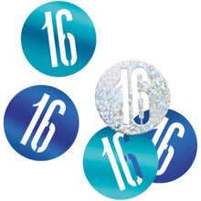 Load image into Gallery viewer, Birthday Blue Glitz Number 16 Confetti, .5oz