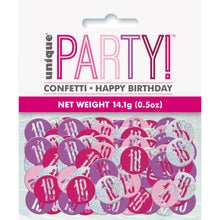 Load image into Gallery viewer, Birthday Pink Glitz Number 18 Confetti, .5oz
