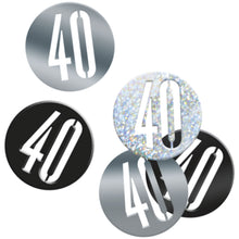Load image into Gallery viewer, Birthday Black Glitz Number 40 Confetti, .5oz