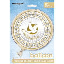 Load image into Gallery viewer, Gold &amp; Silver Radiant Cross &quot;Confirmation&quot; Round Foil Balloon 18&quot;, Packaged
