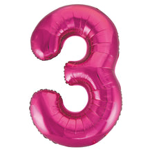 Load image into Gallery viewer, Pink Number 3 Shaped Foil Balloon 34"