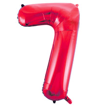 Load image into Gallery viewer, Red Number 7 Shaped Foil Balloon 34"