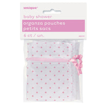 Load image into Gallery viewer, Pink Polka Dots Organza Favor Bags, 6ct