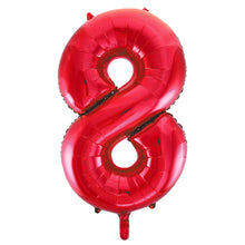 Load image into Gallery viewer, Red Number 8 Shaped Foil Balloon 34"