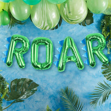 Load image into Gallery viewer, Dinosaur Party 'ROAR' Balloon Bunting, 16" Air-Fill Letters, 2M.
