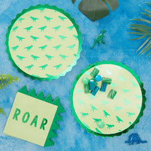 Load image into Gallery viewer, Paper Dinosaur Party Plates (8ct)