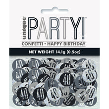 Load image into Gallery viewer, Birthday Black Glitz Number 40 Confetti, .5oz