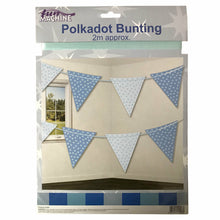 Load image into Gallery viewer, Blue Polkadot Bunting Approx 2m