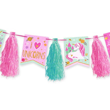 Load image into Gallery viewer, Magical Unicorn Glitter Tassel Garland 10ft Long