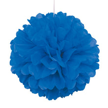 Load image into Gallery viewer, Royal Blue 16" Hanging Tissue Pom Pom