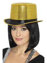 Load image into Gallery viewer, Sequinned Top Hat Gold

