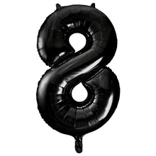 Load image into Gallery viewer, Black Number 8 Shaped Foil Balloon 34"