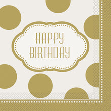 Load image into Gallery viewer, Golden Birthday Luncheon Napkins, 16ct
