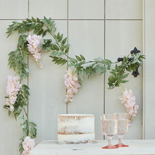 Load image into Gallery viewer, Blush Pink and Green Wisteria Foliage Garland