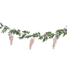 Load image into Gallery viewer, Blush Pink and Green Wisteria Foliage Garland