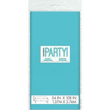 Load image into Gallery viewer, Terrific Teal Solid Rectangular Plastic Table Cover, 54"x108"
