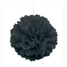 Load image into Gallery viewer, Black 16" Hanging Tissue Pom Pom